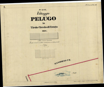 PELUGO Mappa originale d'impianto del Catasto austro-ungarico. Scala 1:2880 Preview 1