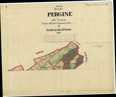 PERGINE Mappa originale d'impianto del Catasto austro-ungarico. Scala 1:2880 Preview 1