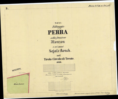 PERRA Mappa originale d'impianto del Catasto austro-ungarico. Scala 1:2880 Preview 1