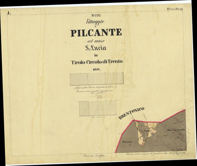 PILCANTE Mappa originale d'impianto del Catasto austro-ungarico. Scala 1:2880 Preview 1
