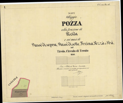 POZZA Mappa originale d'impianto del Catasto austro-ungarico. Scala 1:2880 Preview 1
