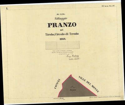 PRANZO Mappa originale d'impianto del Catasto austro-ungarico. Scala 1:2880 Preview 1