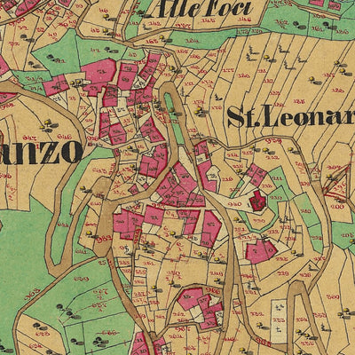 PRANZO Mappa originale d'impianto del Catasto austro-ungarico. Scala 1:2880 Preview 2