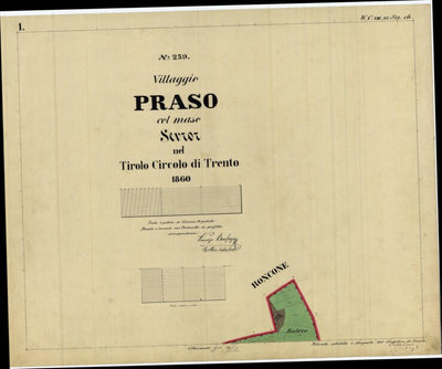 PRASO Mappa originale d'impianto del Catasto austro-ungarico. Scala 1:2880 Preview 1