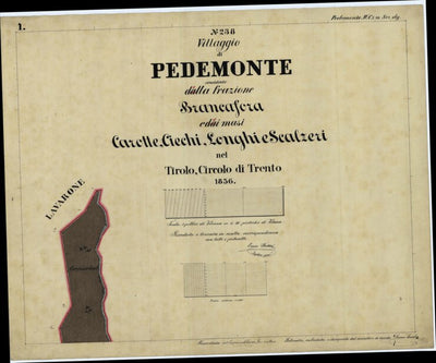 PEDEMONTE Mappa originale d'impianto del Catasto austro-ungarico. Scala 1:2880 Preview 1