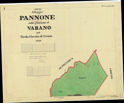PANNONE Mappa originale d'impianto del Catasto austro-ungarico. Scala 1:2880 Preview 1
