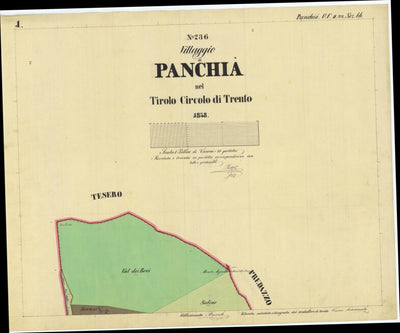 PANCHIÀ Mappa originale d'impianto del Catasto austro-ungarico. Scala 1:2880 Preview 1