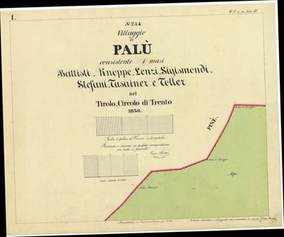 PALÙ Mappa originale d'impianto del Catasto austro-ungarico. Scala 1:2880 Preview 1