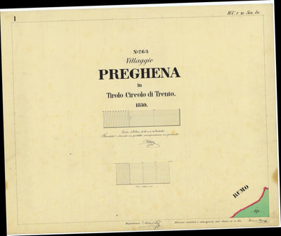 PREGHENA Mappa originale d'impianto del Catasto austro-ungarico. Scala 1:2880 Preview 1