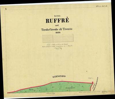 RUFFRÈ Mappa originale d'impianto del Catasto austro-ungarico. Scala 1:2880 Preview 1