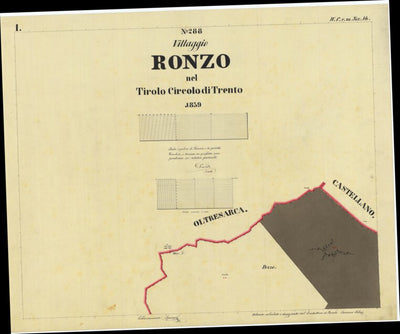 RONZO Mappa originale d'impianto del Catasto austro-ungarico. Scala 1:2880 Preview 1