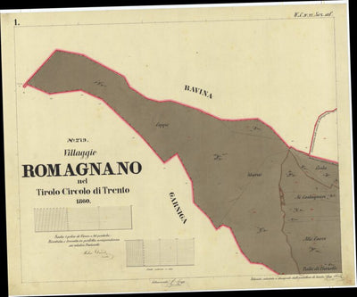 ROMAGNANO Mappa originale d'impianto del Catasto austro-ungarico. Scala 1:2880 Preview 1