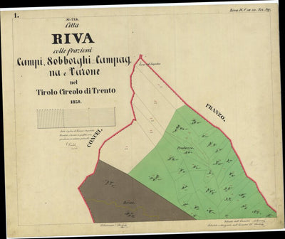 RIVA Mappa originale d'impianto del Catasto austro-ungarico. Scala 1:2880 Preview 1
