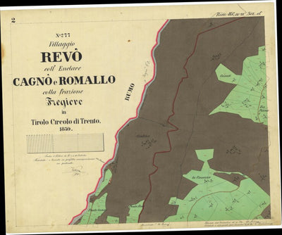 REVÒ Mappa originale d'impianto del Catasto austro-ungarico. Scala 1:2880 Preview 1