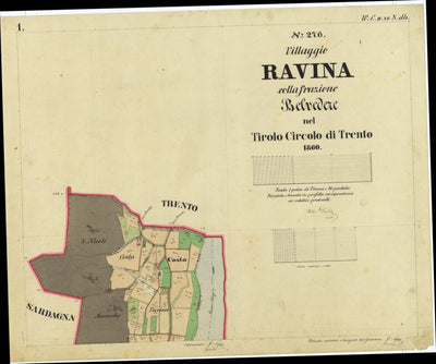 RAVINA Mappa originale d'impianto del Catasto austro-ungarico. Scala 1:2880 Preview 1