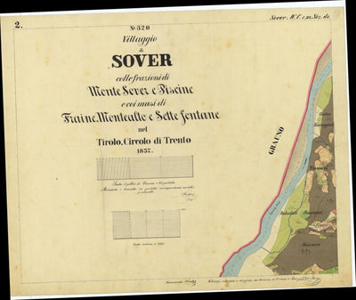SOVER Mappa originale d'impianto del Catasto austro-ungarico. Scala 1:2880 Preview 1