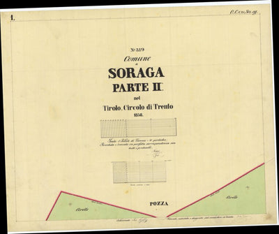 SORAGA PARTE 2 Mappa originale d'impianto del Catasto austro-ungarico. Scala 1:2880 Preview 1