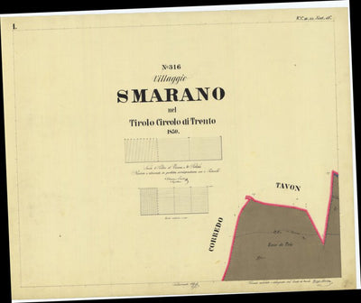 SMARANO Mappa originale d'impianto del Catasto austro-ungarico. Scala 1:2880 Preview 1
