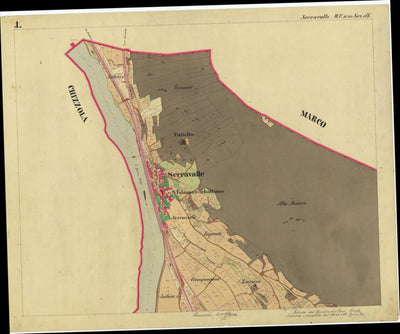SERRAVALLE Mappa originale d'impianto del Catasto austro-ungarico. Scala 1:2880 Preview 2