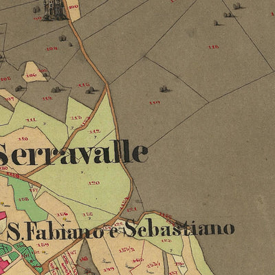 SERRAVALLE Mappa originale d'impianto del Catasto austro-ungarico. Scala 1:2880 Preview 3