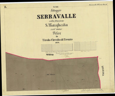 SERRAVALLE Mappa originale d'impianto del Catasto austro-ungarico. Scala 1:2880 Preview 1