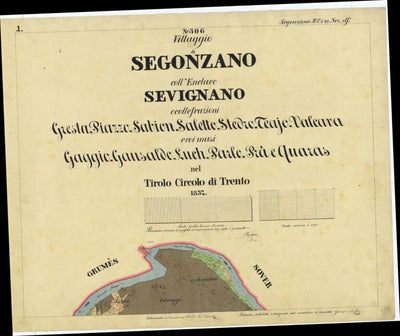 SEGONZANO Mappa originale d'impianto del Catasto austro-ungarico. Scala 1:2880 Preview 1