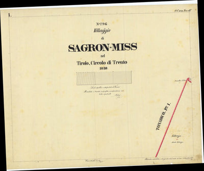 SAGRON MISS Mappa originale d'impianto del Catasto austro-ungarico. Scala 1:2880 Preview 1