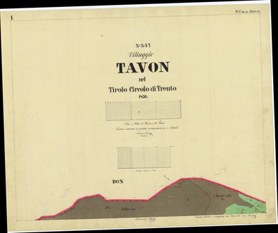 TAVON Mappa originale d'impianto del Catasto austro-ungarico. Scala 1:2880 Preview 1