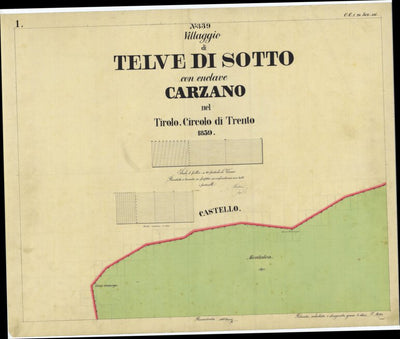 TELVE DI SOTTO Mappa originale d'impianto del Catasto austro-ungarico. Scala 1:2880 Preview 1