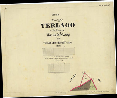 TERLAGO Mappa originale d'impianto del Catasto austro-ungarico. Scala 1:2880 Preview 1