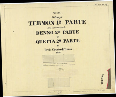TERMON Mappa originale d'impianto del Catasto austro-ungarico. Scala 1:2880 Preview 1