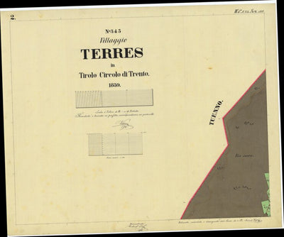 TERRES Mappa originale d'impianto del Catasto austro-ungarico. Scala 1:2880 Preview 1