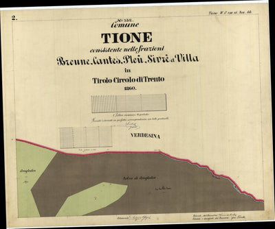 TIONE Mappa originale d'impianto del Catasto austro-ungarico. Scala 1:2880 Preview 1