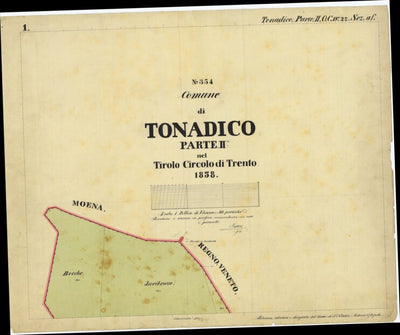 TONADICO PARTE 2 Mappa originale d'impianto del Catasto austro-ungarico. Scala 1:2880 Preview 1