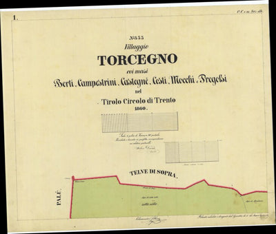 TORCEGNO Mappa originale d'impianto del Catasto austro-ungarico. Scala 1:2880 Preview 1