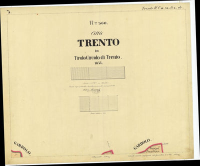 TRENTO Mappa originale d'impianto del Catasto austro-ungarico. Scala 1:2880 Preview 1