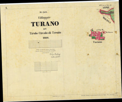 TURANO Mappa originale d'impianto del Catasto austro-ungarico. Scala 1:2880 Preview 1