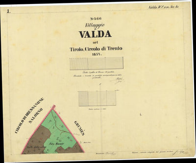 VALDA Mappa originale d'impianto del Catasto austro-ungarico. Scala 1:2880 Preview 1