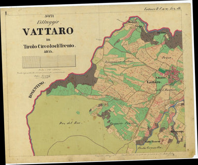VATTARO Mappa originale d'impianto del Catasto austro-ungarico. Scala 1:2880 Preview 1