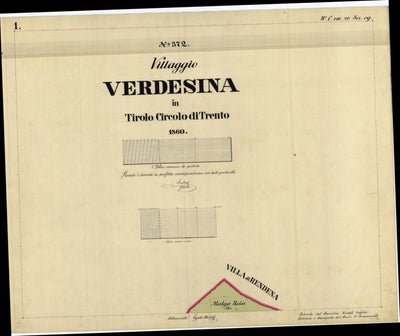 VERDESINA Mappa originale d'impianto del Catasto austro-ungarico. Scala 1:2880 Preview 1