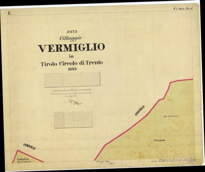 VERMIGLIO Mappa originale d'impianto del Catasto austro-ungarico. Scala 1:2880 Preview 1