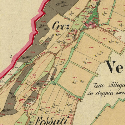 VEZZANO Mappa originale d'impianto del Catasto austro-ungarico. Scala 1:2880 Preview 3