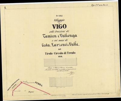 VIGO (FASSA) Mappa originale d'impianto del Catasto austro-ungarico. Scala 1:2880 Preview 1