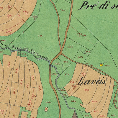 VIGO (FASSA) Mappa originale d'impianto del Catasto austro-ungarico. Scala 1:2880 Preview 2