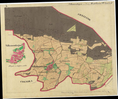 VILLAMONTAGNA Mappa originale d'impianto del Catasto austro-ungarico. Scala 1:2880 Preview 2