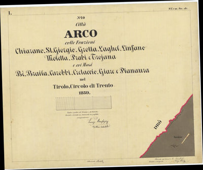 ARCO Mappa originale d'impianto del Catasto austro-ungarico. Scala 1:2880 Preview 1