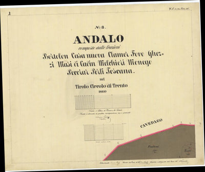ANDALO Mappa originale d'impianto del Catasto austro-ungarico. Scala 1:2880 Preview 1