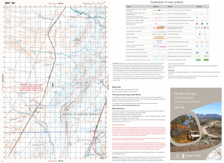 Flinders Ranges Map 581 by Mapland - Department for Environment and ...
