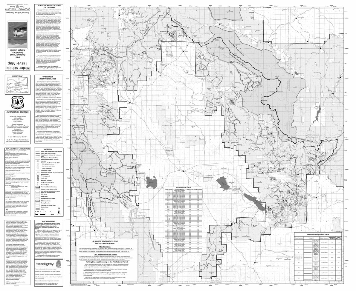 Pike NF South Park Ranger District MVUM Map by US Forest Service R2