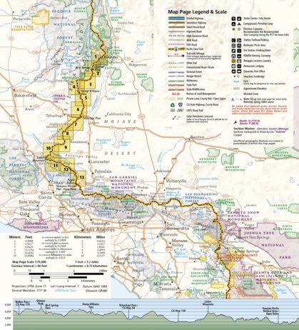 1010 PCT Scodie, Piute, and Tehachapi Mtns (map 00) Preview 1